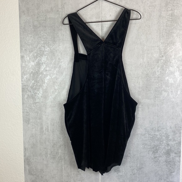 Coldwater Creek black velour romper overalls - Picture 6 of 7